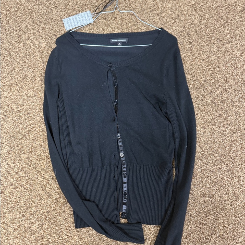Express Black Button-Down Women's Top